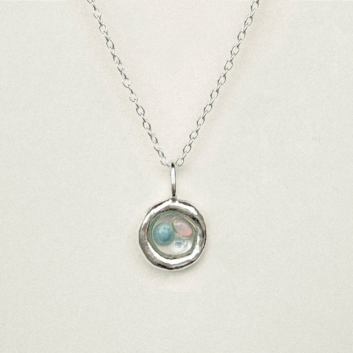 Three Stone Turquoise, Opal & Aquamarine Pendant