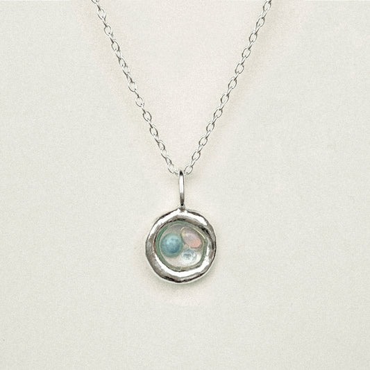 Three Stone Turquoise, Opal & Aquamarine Pendant